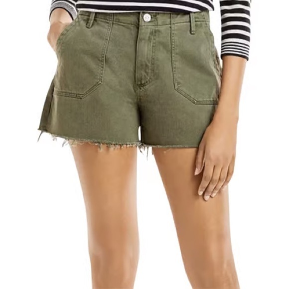 PAIGE Pants - NWT PAIGE Utility Raw Hem Shorts Olive Green Size 32